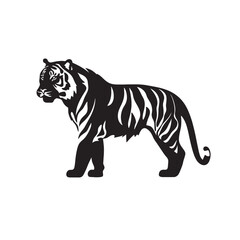 Naklejka premium tiger silhouette vector black illustration