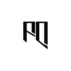 FQ monogram logo design letter text name symbol monochrome logotype alphabet character simple logo