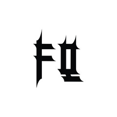 FQ monogram logo design letter text name symbol monochrome logotype alphabet character simple logo