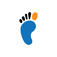 foot palm icon illustration  flat