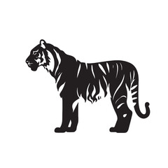 Naklejka premium Standing tiger animal silhouette