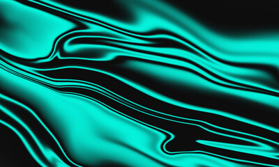 Abstract turquoise liquid marble background with swirling and flowing patterns on a black background.