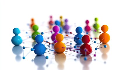 Obraz premium Colorful network of people connecting through social media and communication.