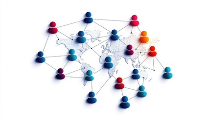 Obraz premium Illustration of global network connections representing teamwork and collaboration.