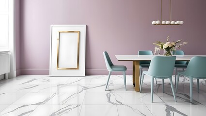 Frame mockup single vertical ISO A paper size. nterior mockup Apartment background