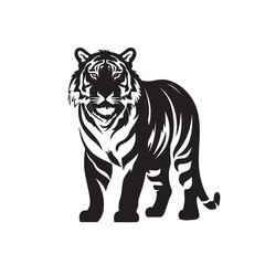 Naklejka premium Tiger Wild Animal silhouette Vector illustration