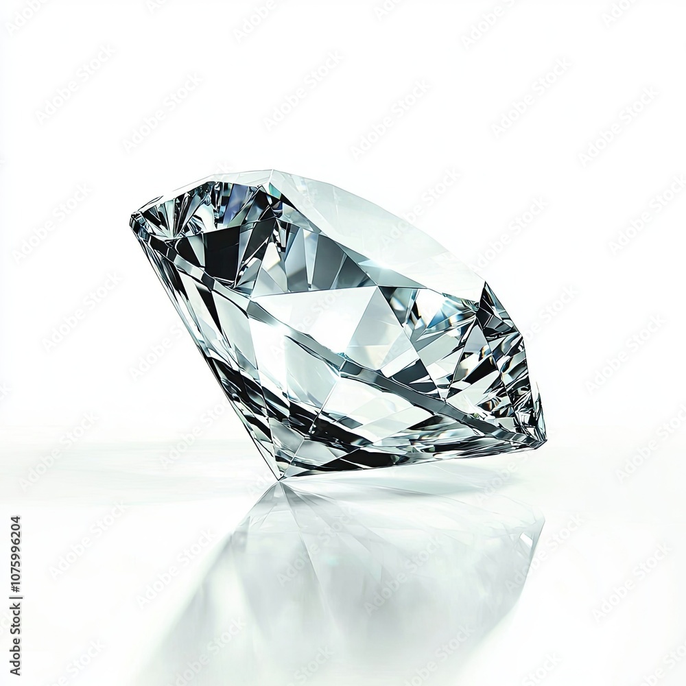 Poster elegant and exquisite diamond on reflective surface with sparkling brilliance under soft light displ