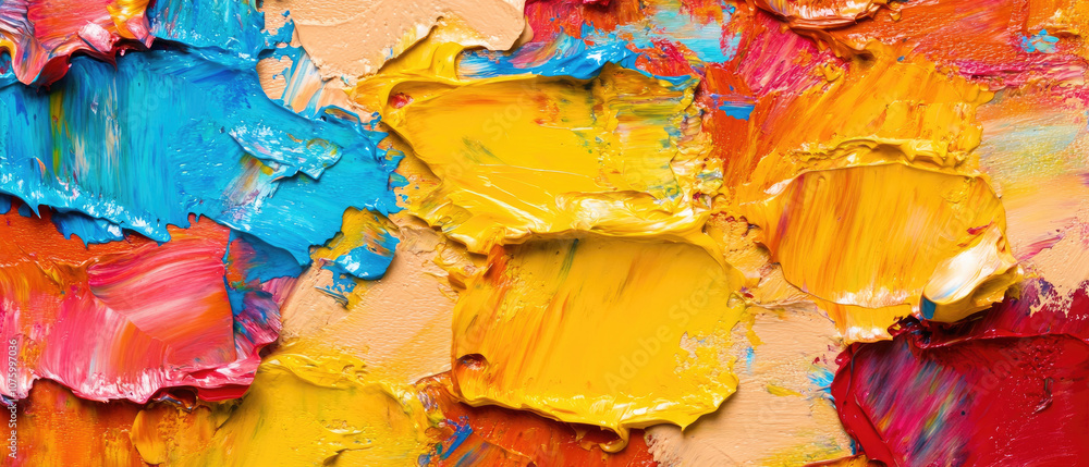 Aufkleber vibrant abstract canvas, dynamic colors blend seamlessly, creating a textured landscape that evokes 