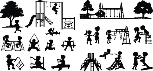 people in the city, silhouettes of people in different situations