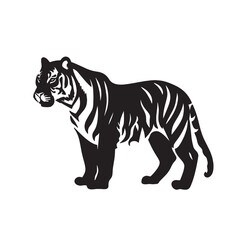 Naklejka premium Hand drawn tiger outline illustration