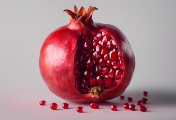 part section sweet juice closeup tropical whole full background olated transparent detox core nourishment seed althy pomegranate bright half ripe food organic colours juicy plant sepal fruit 