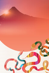 巳　年賀状　干支　背景	