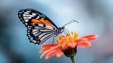 Obraz premium Detailed Close-Up of Vibrant Butterfly on Flower