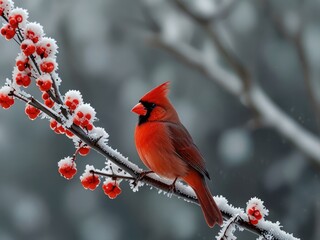 cardinal in winter,cardinal in snow