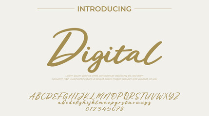 Digital Font Stylish brush painted an uppercase vector letters, alphabet, typeface