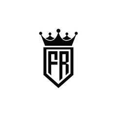FR monogram logo design letter text name symbol monochrome logotype alphabet character simple logo