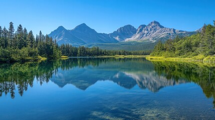 Mountain Reflection in Calm Lake