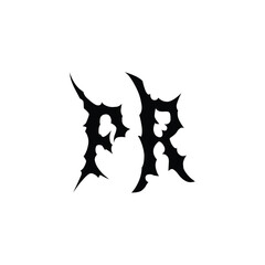 FR monogram logo design letter text name symbol monochrome logotype alphabet character simple logo