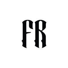 FR monogram logo design letter text name symbol monochrome logotype alphabet character simple logo