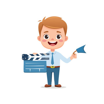 Film Director Cute Worker Work Job Profession Professional Occupation Cartoon Character
