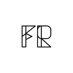 FR monogram logo design letter text name symbol monochrome logotype alphabet character simple logo