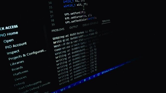 Compile process of C code on screen for embedded system, Build firmware from C code