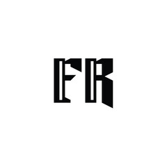 Obraz premium FR monogram logo design letter text name symbol monochrome logotype alphabet character simple logo