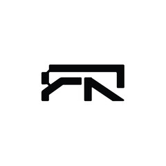FR monogram logo design letter text name symbol monochrome logotype alphabet character simple logo
