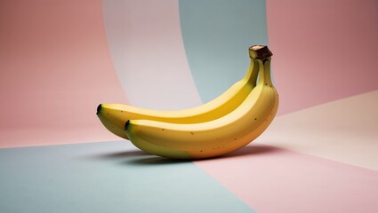 banana fruit on a gradient pastel background