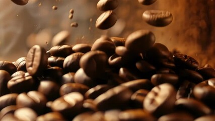 The coffee beans being ground into a fine powder replicating the smashing of particles.