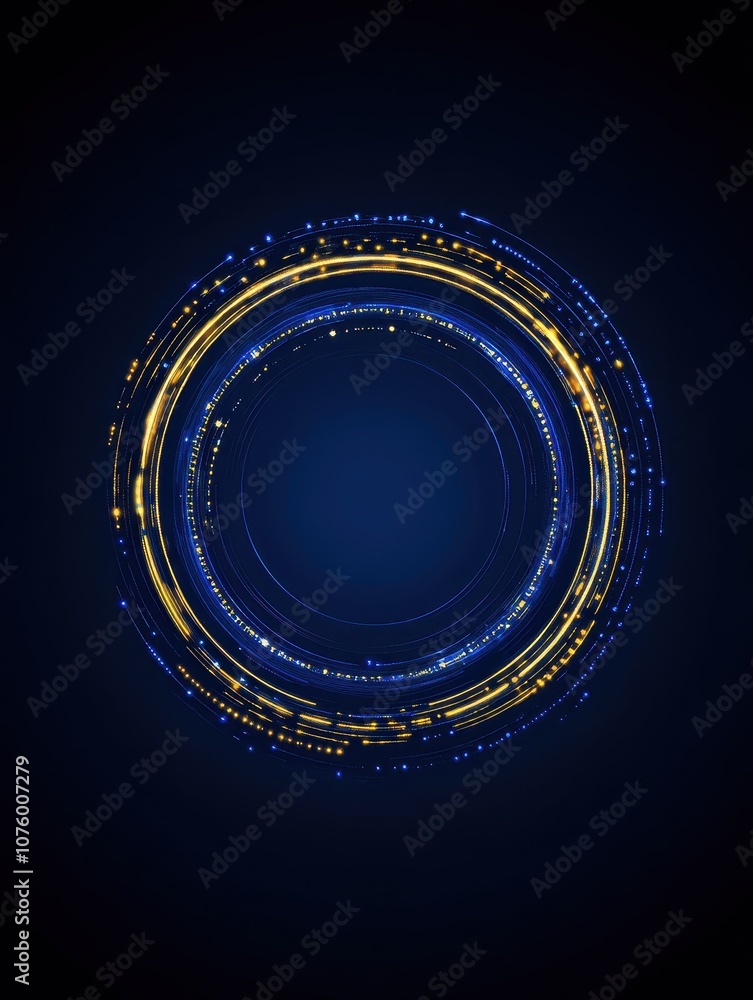 Aufkleber explore the dynamic circular patterns of light in digital art and design for modern aesthetics