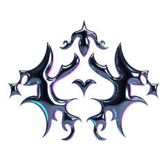 Neon Chrome Tribal Tattoo Design