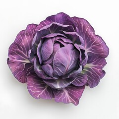 Obraz premium Cabbage isolated on a white background, close up