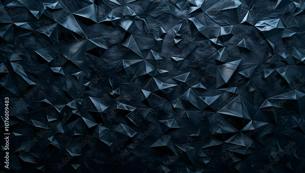 Poster dark navy blue geometric background with triangular patterns