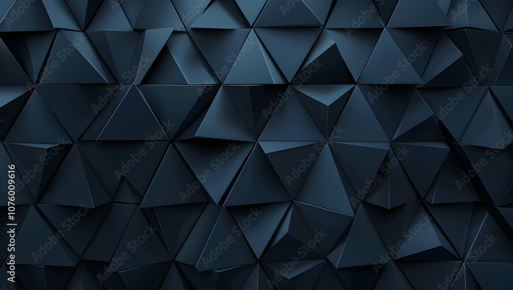 Poster dark navy blue background with a triangular pattern