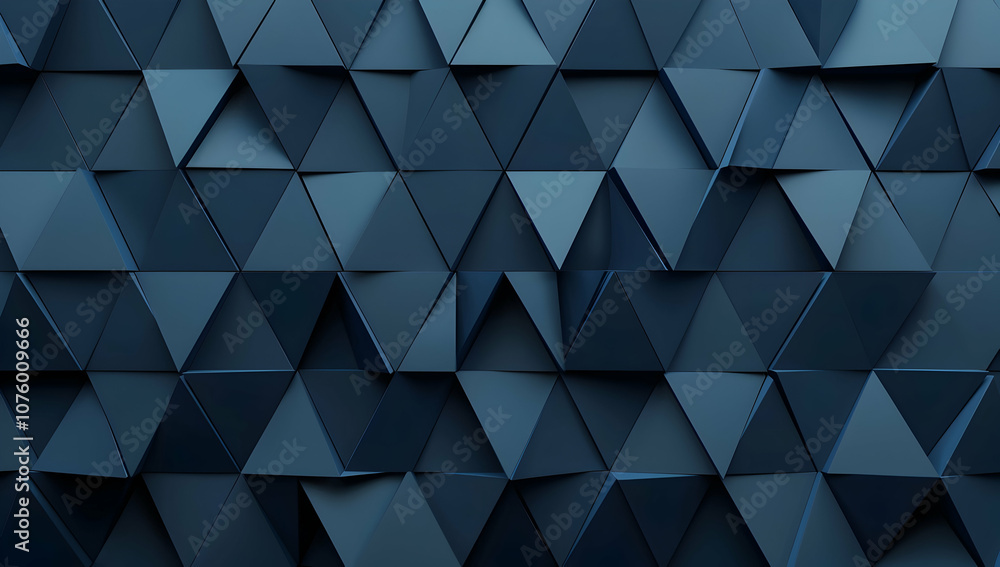 Poster dark navy blue background with a triangular pattern