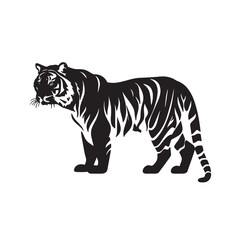 Obraz premium Tiger Silhouette Vector High-Quality Wildlife Illustration