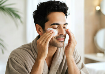 Self skincare handsome man