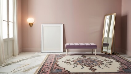 Frame mockup, ISO A paper size. Living room wall poster mockup