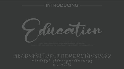 Education Font Stylish brush painted an uppercase vector letters, alphabet, typeface