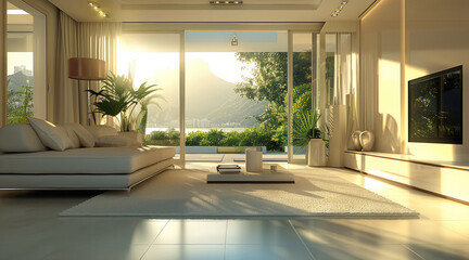 Fototapeta premium Clean and tidy living room.
