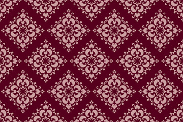 Geometric ethnic oriental ikat pattern traditional Design for background,carpet,wallpaper,clothing,wrapping,Batik,fabric,Vector illustration.embroidery style.