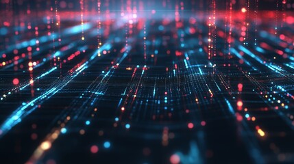 Abstract Technology Background with Blue and Red Lights