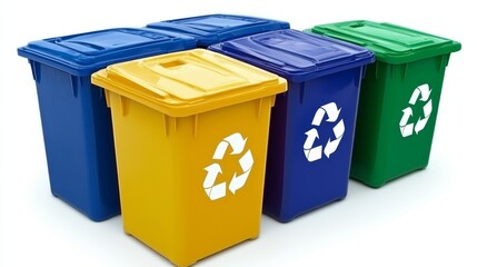 Recycling Bins   Yellow  Blue  Green   Waste Management