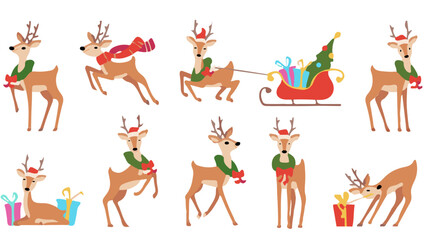 set of dancing deer chritsmas vector illustration
chritsmas deer vector illustration
