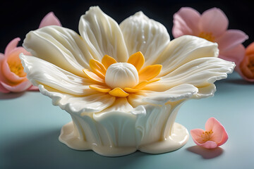 Hyper realistic and high detail image about Soft Cheese Blossom