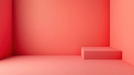 Coral pink background, pure color fill, completely smooth and minimal