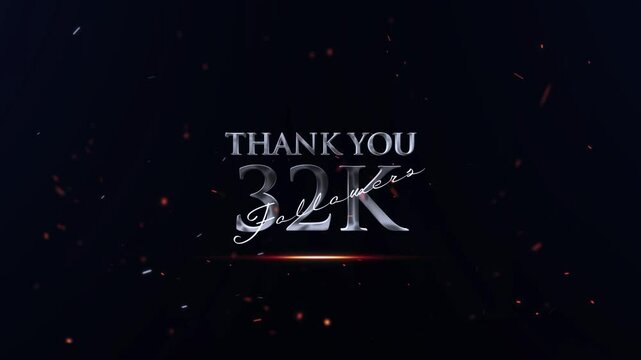 Typography 32k Followers Video, 32k Followers Banner Animation, 32k Subscription, Thank You 32k Followers, Cinematic 32k Follower Text Animation Videos