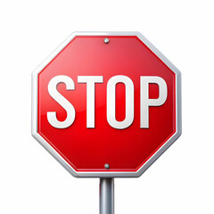 A bold stop traffic sign, featuring a vibrant red octagon.
