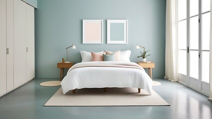 Frame Mockup Adorning a Living Room Wall in Modern Interior Design